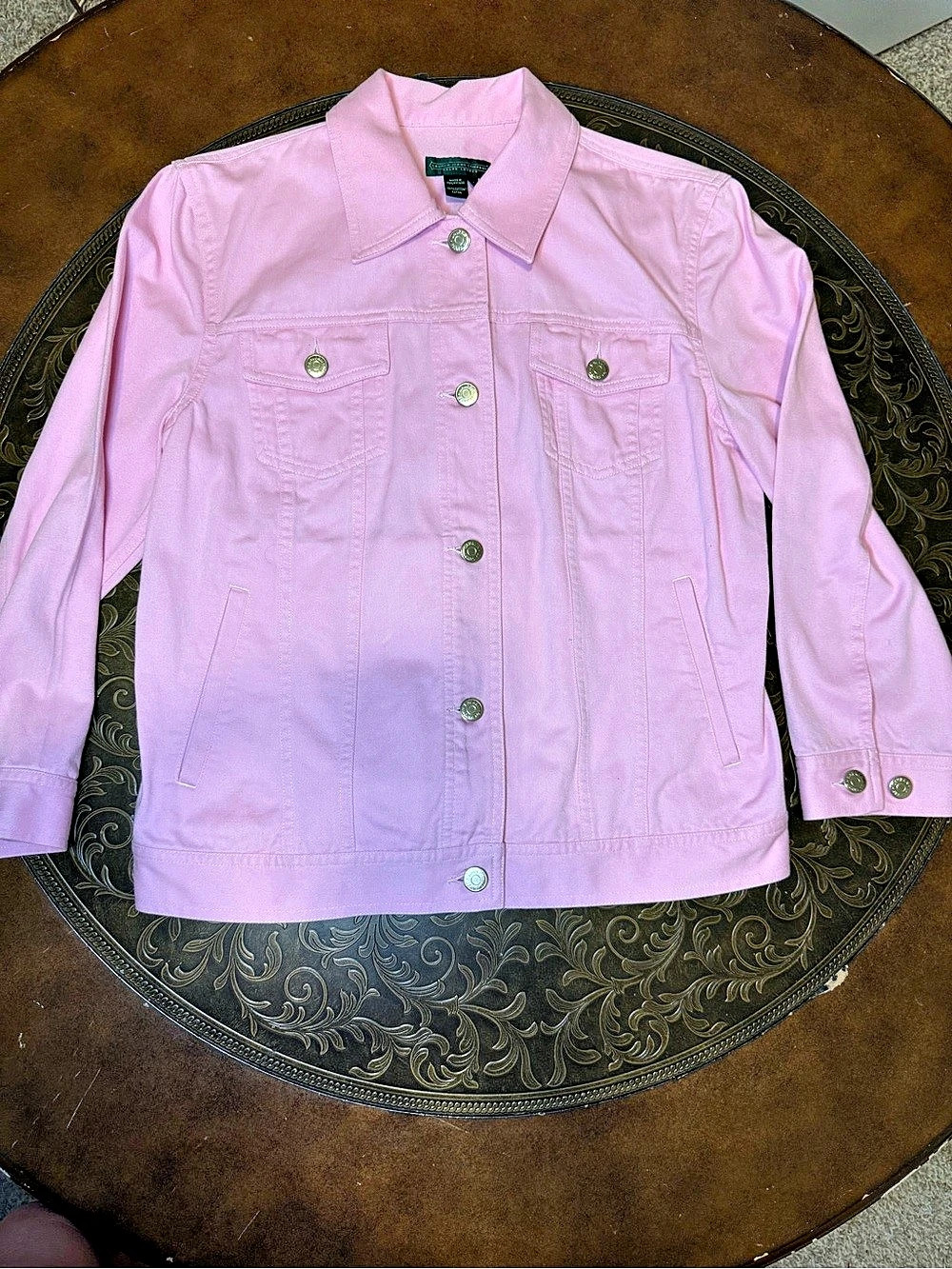 Lauren Ralph Lauren Pink Denim Jean Jacket Women’s Medium Vintage Y2K